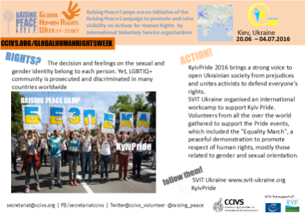 Kyiv Pride, Raising Peace Camp by SVIT Ukraine